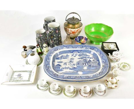 An assortment of decorative ceramics, including a Royal Doulton 'Brambly Hedge' miniature tea service, a 19th century ironsto