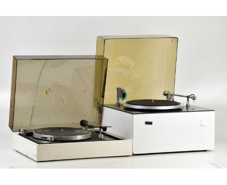 A Keith Monks Audio record cleaner, 31 x 42 x 39cm, together with a turntable on a white painted base (2).Condition Report: T