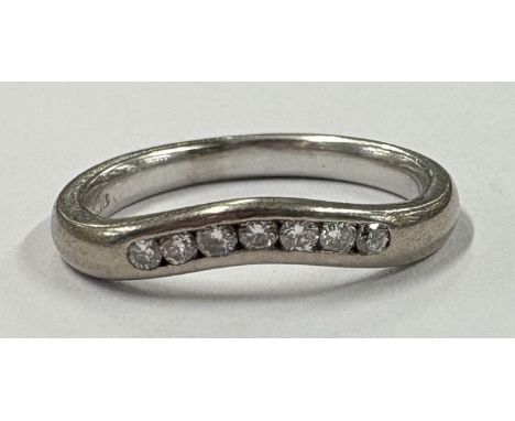 A small diamond ring set in 18 carat white gold. Approx. ring size K. Approx. 4 grams. Est. £120 - £150.