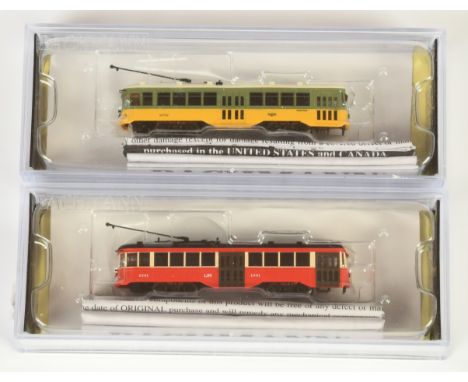 Bachmann Spectrum N Gauge pair of Trolley Buses comprising of Ref 84655 Peter Witt Street Car "Los Angeles Railways" and Ref 