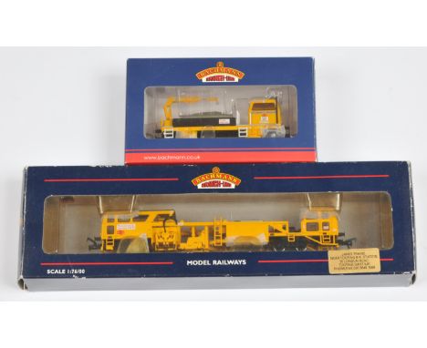 Bachmann OO Gauge BR Engineers Vehicles. Comprising 36-165 yellow livery motorised Tamper Machine, 36-151 motorised 4-wheel P
