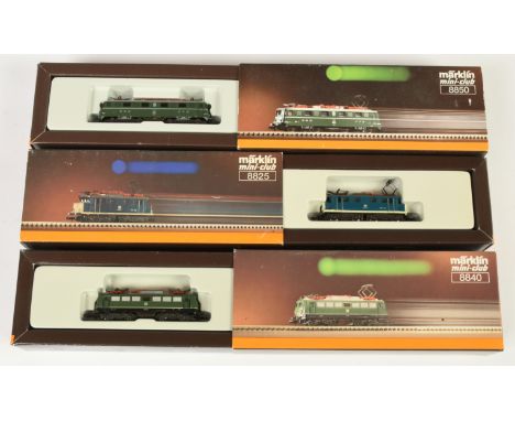 Marklin Z Gauge group of Overhead Electric Diesel Locomotives to include 8840 DB green Class 140 No.140 220-4 and others (see