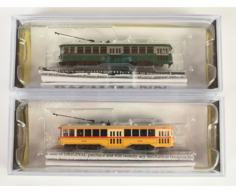 Bachmann Spectrum N Gauge pair of Trolley Buses comprising of Ref 84653 Peter Witt Street Car "Brooklyn &amp; Queens Transit"