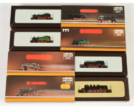 Marklin Z Gauge group of Steam Tank Locomotives to include 8895 2-6-0 Class 74 Tank Loco No.74 701 and others (see photo). Co