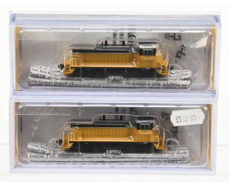 Bachmann N Gauge pair of Ref 61655 NW-2 Switchers with DCC on board. Conditions are Near Mint to Mint in Near Mint cases.&nbs