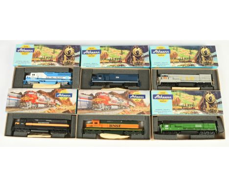 Athearn HO Gauge group of Diesel Locomotives to include Ref 3464 U30C Diesel Locomotive No. 5323 "Burlington Northern" and ot