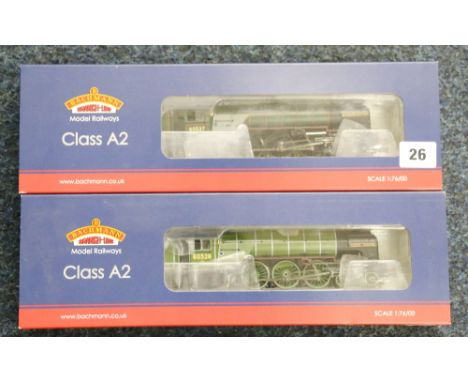 Bachmann Branch-Line OO gauge 4-6-2 Bachelors Button locomotive and tender Class A2 60537 BR green 31-526 and 4-6-2 Tudor Min