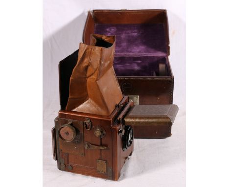 Houghton Butcher Manufacturing Company Limited Ensign Special Reflex tropical model plate camera in leather carrying case 
