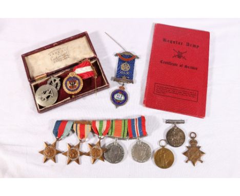 WWI and WWII father and son group including WWI war medal and victory medal to 59358 CPL J FERMIN RA (Royal Artillery) and 19
