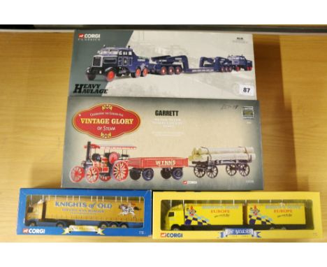 Corgi Classics 17701 Pickfords Scammell Constructors and Low Loader set, 80305 Garrett Road Tractor Trailers and Log Load Wyn