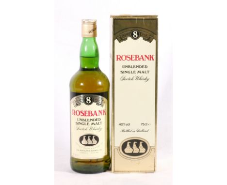 ROSEBANK 8 year old unblended single malt Scotch whisky 75cl 40%vol, boxed 