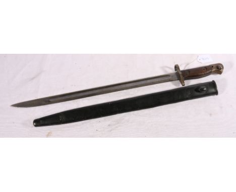 British 1907 pattern bayonet, the fullered blade marked to the ricasso 1907 Wilkinson crowned GR cypher and possibly 7 17 for