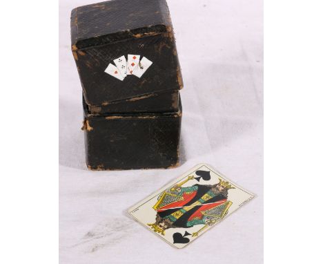 Grimaud of Paris playing card set in original leather box 