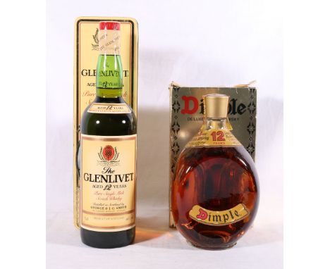 THE GLENLIVET 12 year old pure single malt Scotch whisky 75cl 40%vol in classic Golf Courses of Scotland tin with St Andrews 