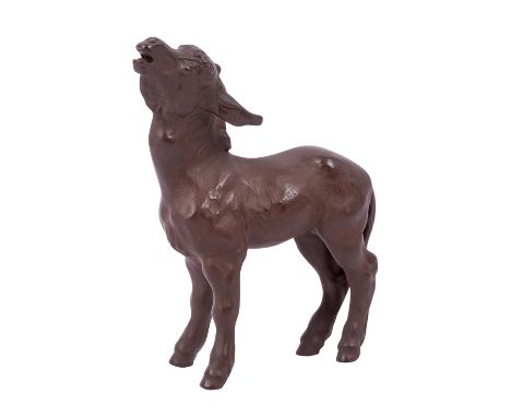 MEISSEN "Junger Esel" Entwurf Erich Hösel 1943, geritzte Modellnummer R218, Prägemarke, Schriftzug Böttgersteinzeug, H: 16,5 