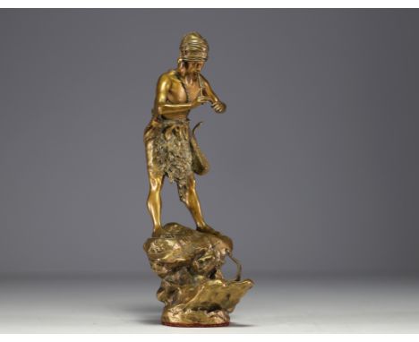 Leon HINGRE (1860-1926) â€˜Le charmeur de serpentâ€™ Bronze with golden patina, signed, foundry stamp â€˜Louchet, Ciseleur, P