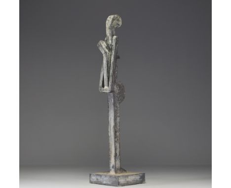 â€˜Maternityâ€™ African woman carrying her child - Constructivist sculpture in zinc. at first glance: no defectsÂ&nbsp; - Wei