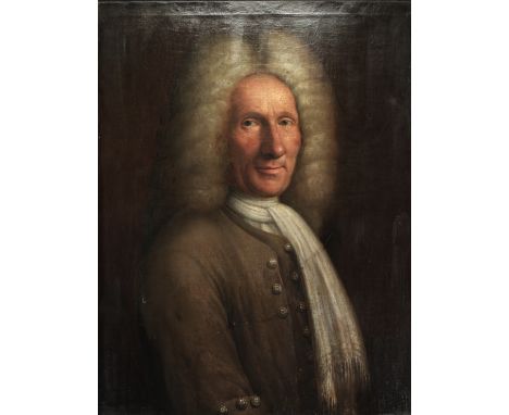 "Portrait of a noble man" oil on canvas, 18th century.. Some restorations For the Rotary Club Liege Cite Ardente - La Manivel