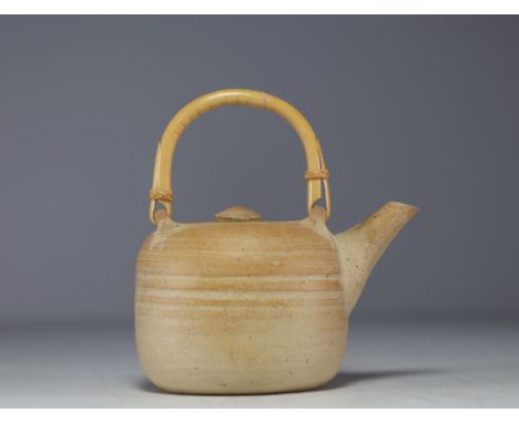 Pierre CULOT (1938-2011) Ceramic teapot, stamped C, circa 1980. at first glance: no defects - Weight: 840 g - Shipping unavai