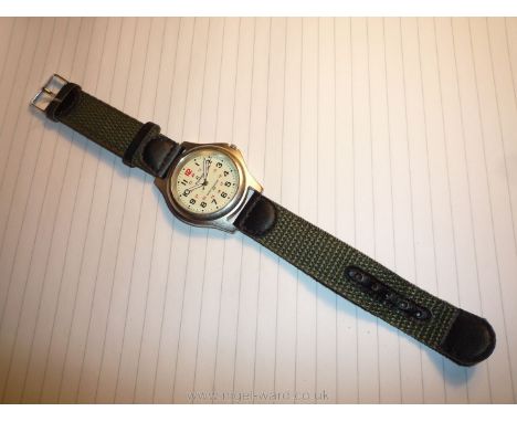 A ''Ricardo water resistant 30m'' 38mm diameter Wristwatch having luminous face with Arabic numerals and sweep second hand, f