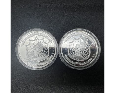 2x 999 silver proof commemorative coins, 1 is the battle of Lexington &amp; Concord 1775, 1 is the first continental congress