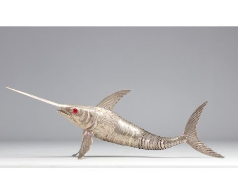 Imposing Swordfish in solid silver with Spanish hallmarks. - Weight: 360 g - Shipping available - Region: Spain - Sizes: H 17