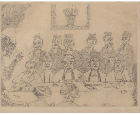 James ENSOR (1860-1949) Gravure "Les bons juges (1894)" - Weight: 1.48 kg - Shipping unavailable - Region: Belgique - Sizes: 