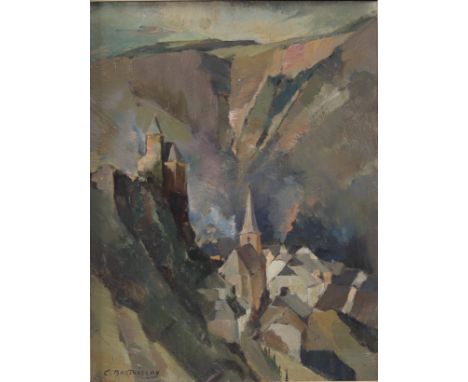 Camille BARTHELEMY (1890-1961) Huile sur toile "vue de village" - Weight: 1.16 kg - Shipping available - Region: Belgique - S