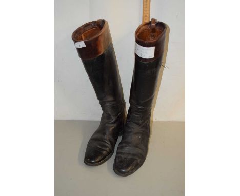 Pair of vintage leather riding boots