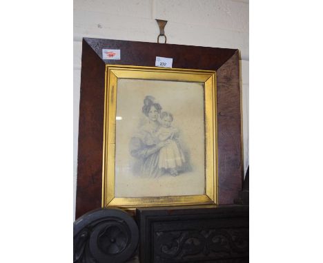 British School, 19th century, Portrait of a mother and child, pencil on card, bears indistinct signature, dated 1831, 21.5x27