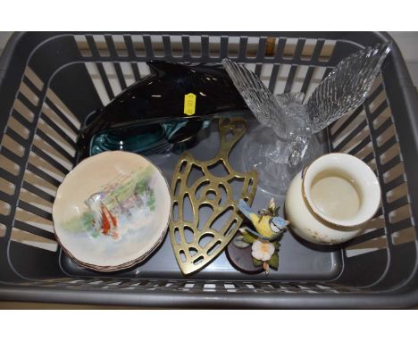 Mixed Lot: Poole Pottery dolphin, Royal Doulton bowls, brass trivet etc