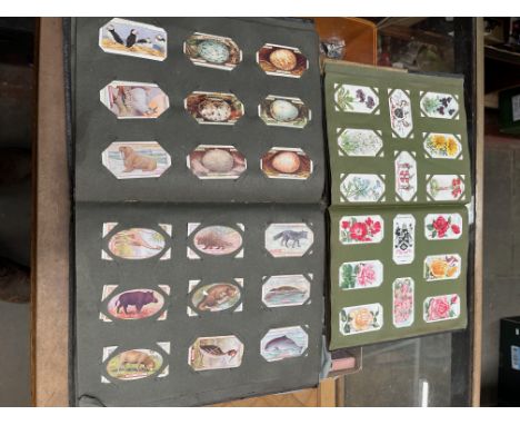 2 Vintage cigarette card albums and contents 