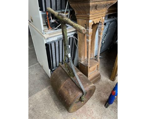 A vintage garden roller 