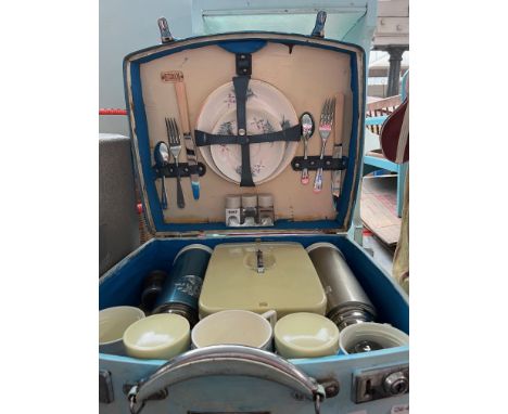 A vintage Sirram picnic set with attached presentation plaque 