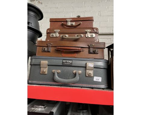 Four small vintage cases including one writing case, leather cases etc. 