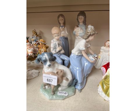 Five Nao figurines 