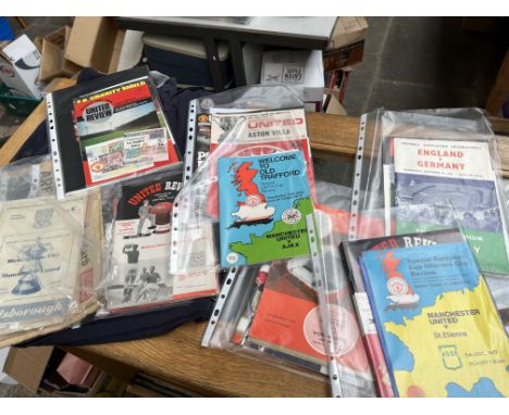 A box of assorted football programmes comprising European Cup, FA Cup semi final and final, charity shield, ticket stubs, Div