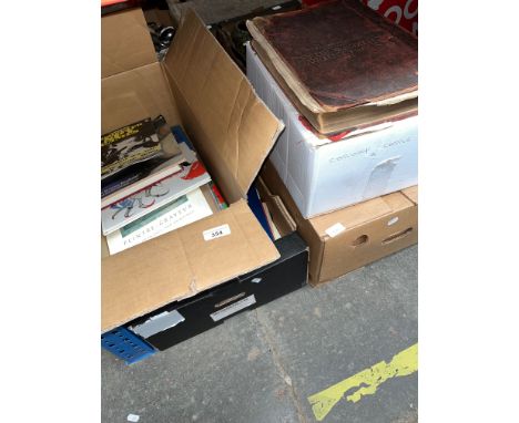 Four boxes of assorted books and vintage catalogues to include some antique books &amp; atlases etc. 