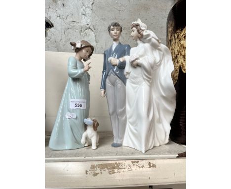 Nao - large figure 'Wedding Day' (no 1199) issued in 1994 together with a girl with a dog, tallest figure approx 30cm 