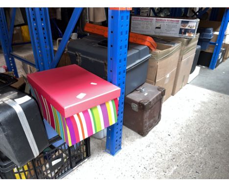 A large quantity of boxed tools, ratchet sets, toolboxes, sanders, cordless hedge trimmer, heat gun, angle grinder, etc. 