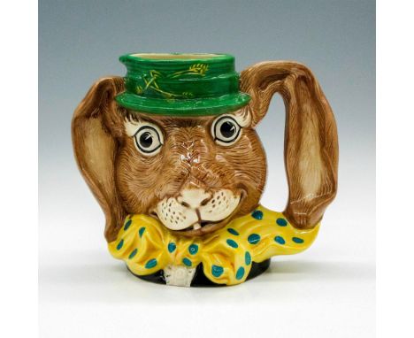 Green hat, yellow bow tie with blue dots.At the March Hare's home in Wonderland, it is always six o'clock and time for tea. N