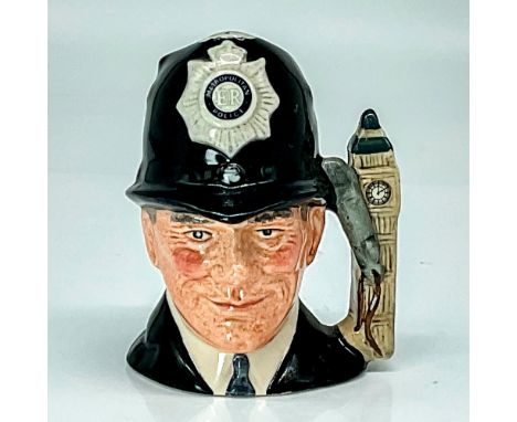 Variation Two, black uniform; white and black helmet badge; grey whistle. Series: The London Collection. Royal Doulton backst
