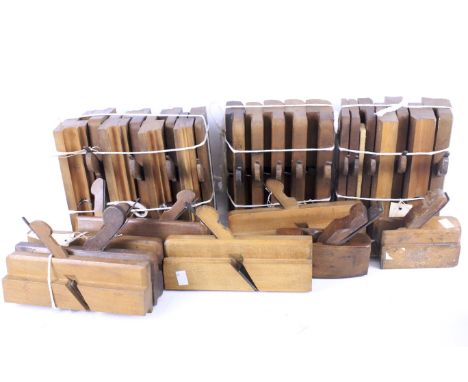 A collection of twenty-six assorted vintage boxwood moulding planes. Makers include 'Ames, London'; 'R. Routledge, Birmingham