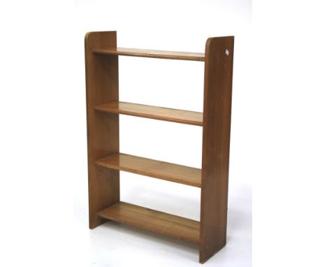 A 20th century bookcase. With four open shelves, L61cm x D22cm x H91.5cm Condition Report: The bottom shelf has become unglue