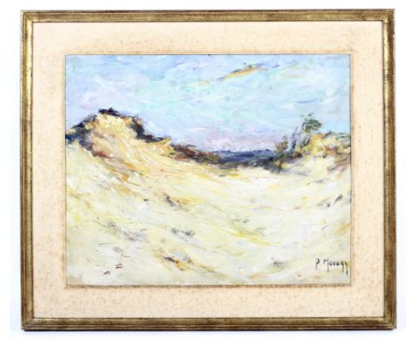 Pieter Mossay (1913-2010), a Belgium Sand Dune Seascape, oil on board. Signed lower right, 44.5cm x 36cm, framed