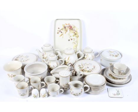 An extensive St Michael tea and dinner service in the 'Harvest' pattern. Comprising cups and saucers, teapots, plates, tureen