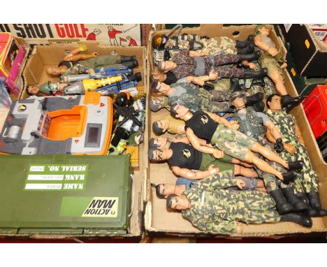 Two boxes of mainly late 1990s Action Man and accessories