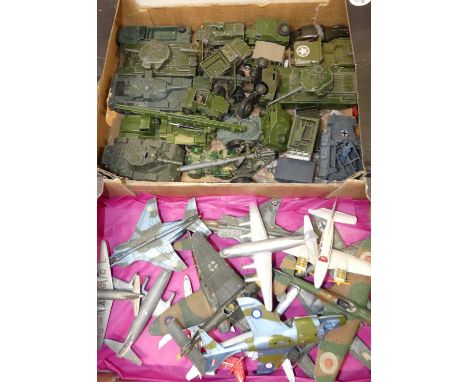 Two trays of Dinky and Corgi Toys military diecasts 