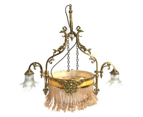 An Edwardian four-light fitting chandelier 