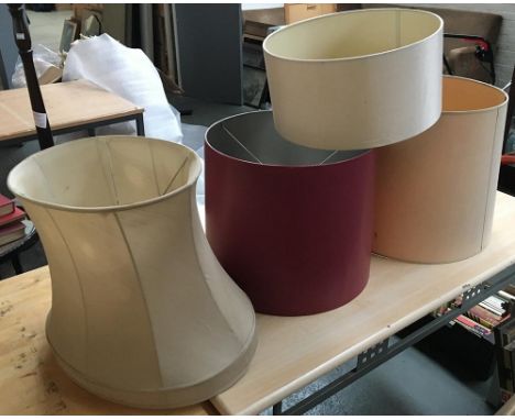 Four decorative lamp shades, various styles 